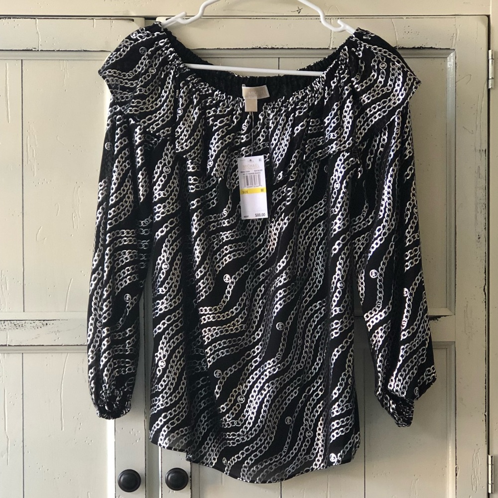 NWT Michael Kors Fashion Basics in Black and Silver MEDIUM